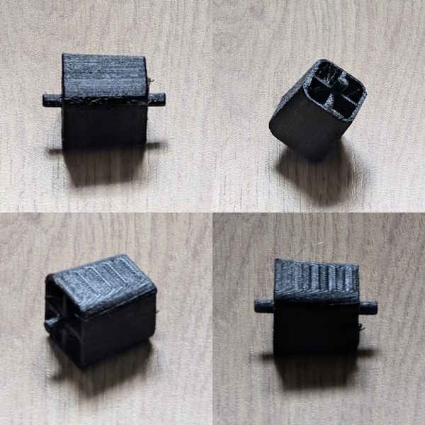 several pictures of a small piece of 3D printed plastic