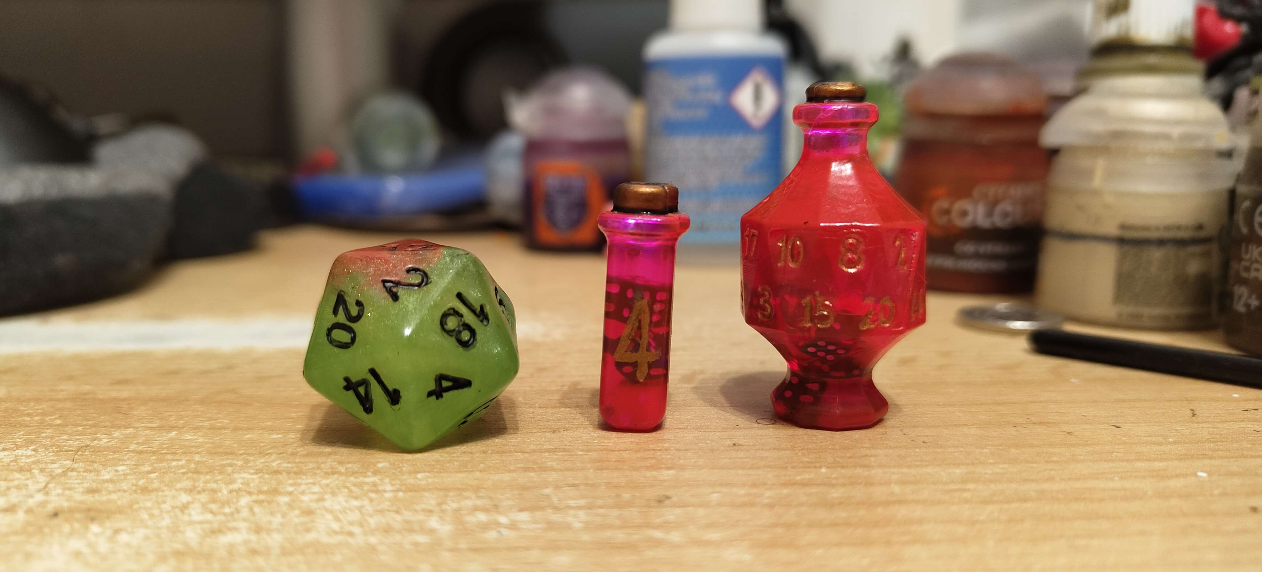 picture of several dice on a desk