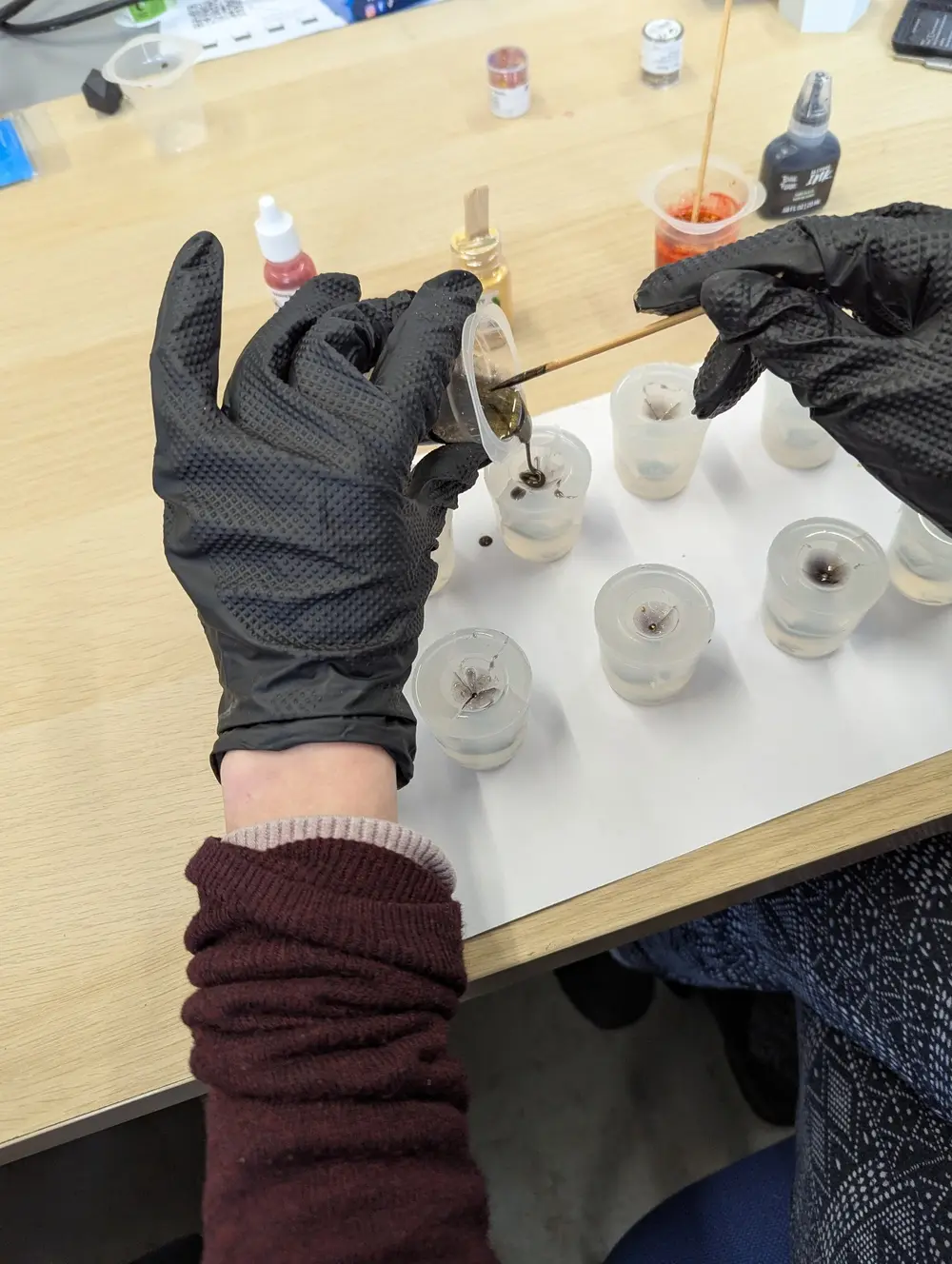 picture of person pouring resin