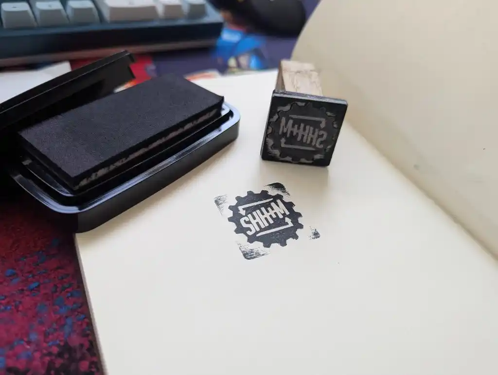 picture of paper with stamp and test stamp
