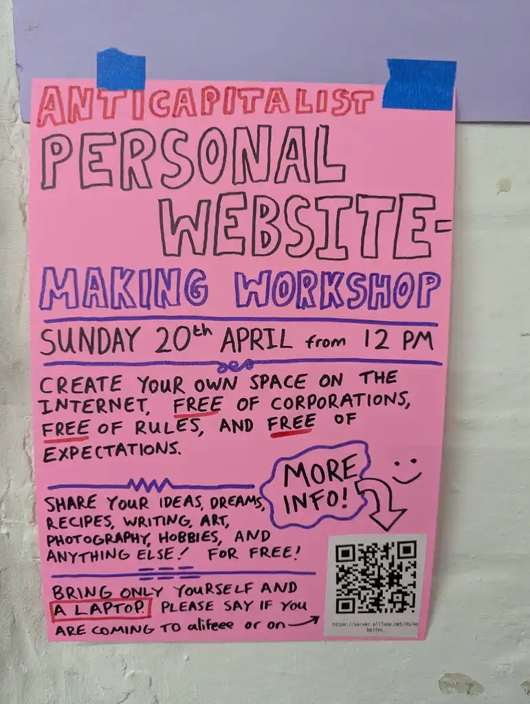 picture of poster of personal website making workshop