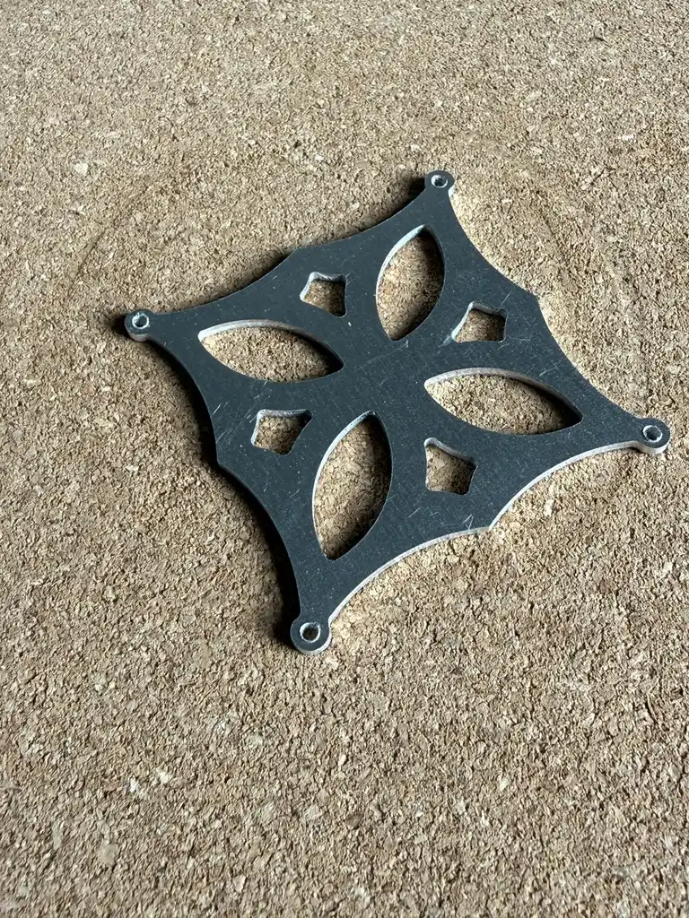 picture of cut metal geometric shape