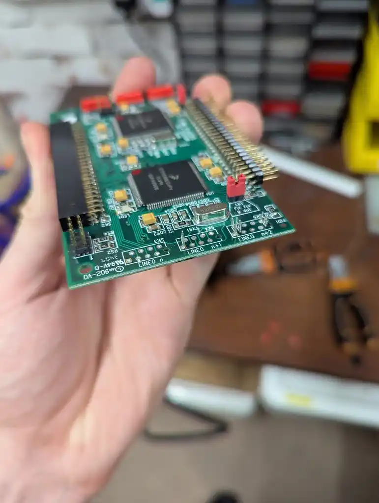 picture of circuitboard of transport sign with some IDC connectors removed