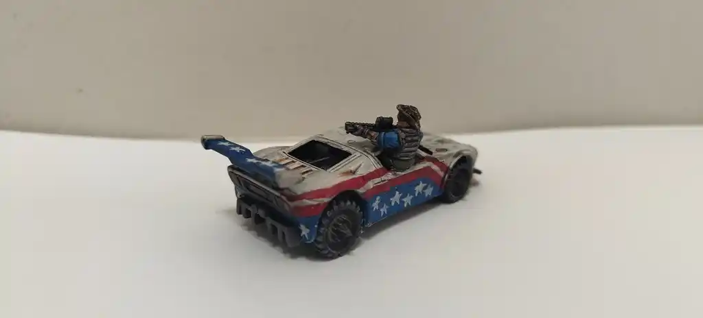 picture of painted miniature car, reverse