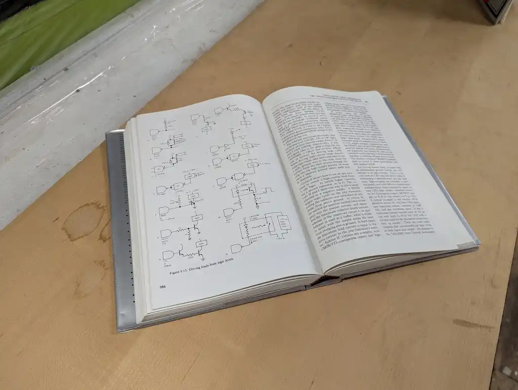 picture of The Art of Electronics book, open