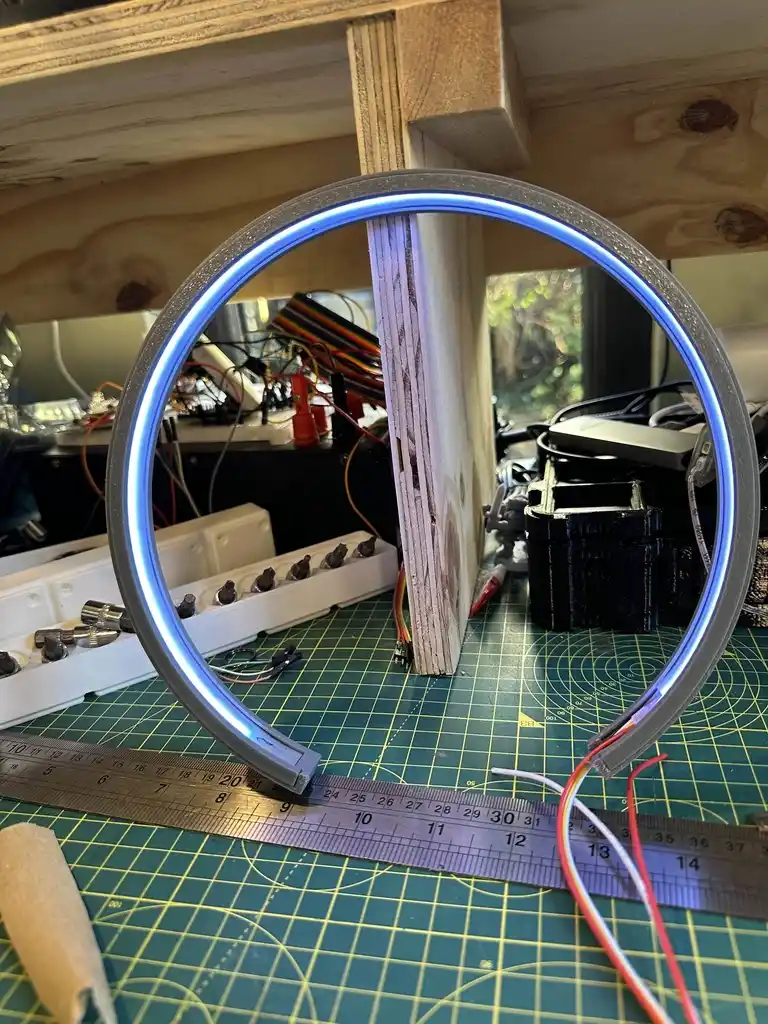 picture of 3D printed ring with LEDs