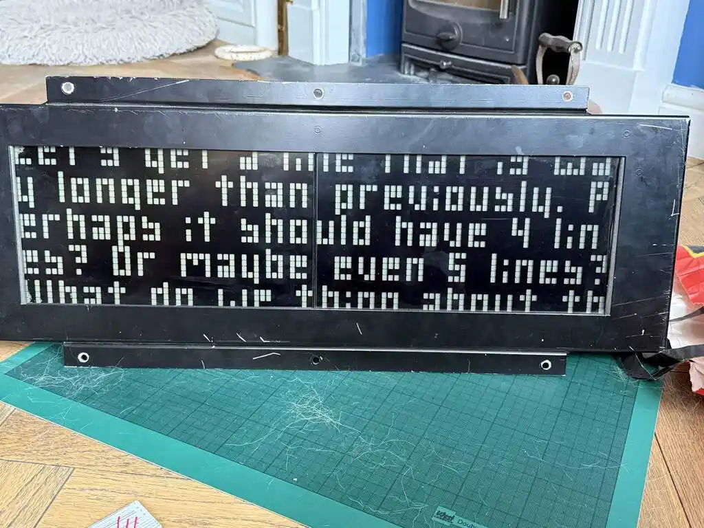 picture of large LCD train sign