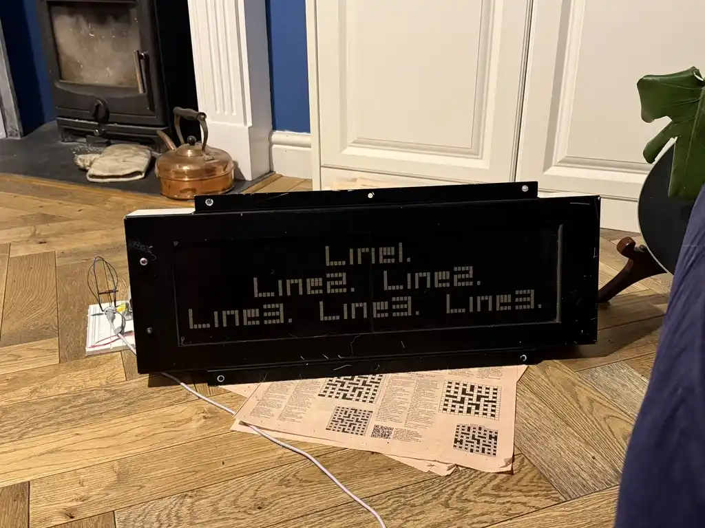 picture of large LCD train sign