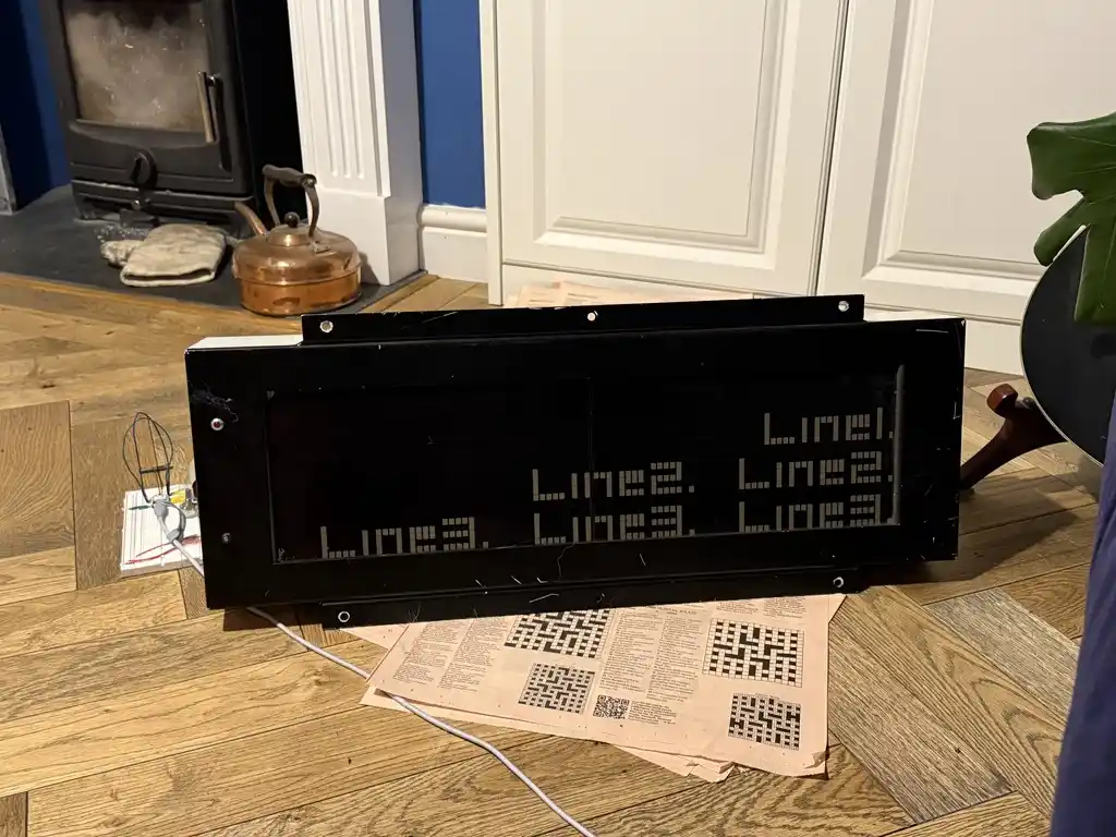 picture of large LCD train sign