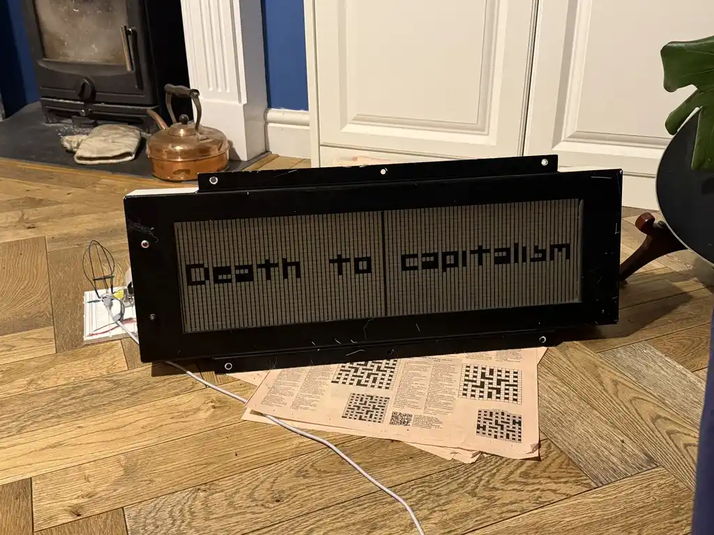 picture of large LCD train sign