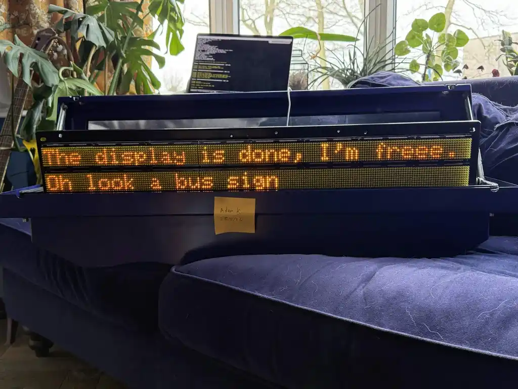 picture of large LED bus sign