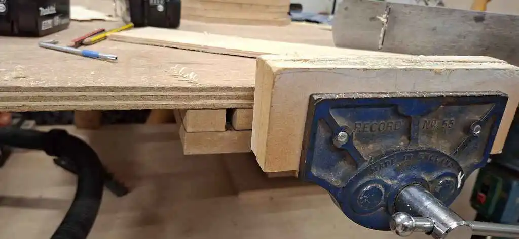 picture of a vice on a bench