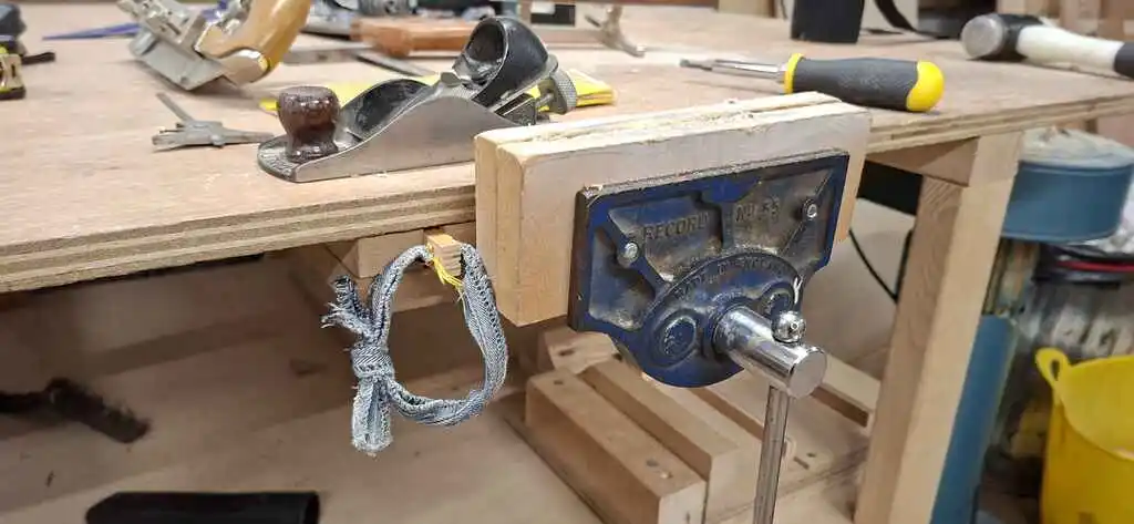 picture of a vice on a bench